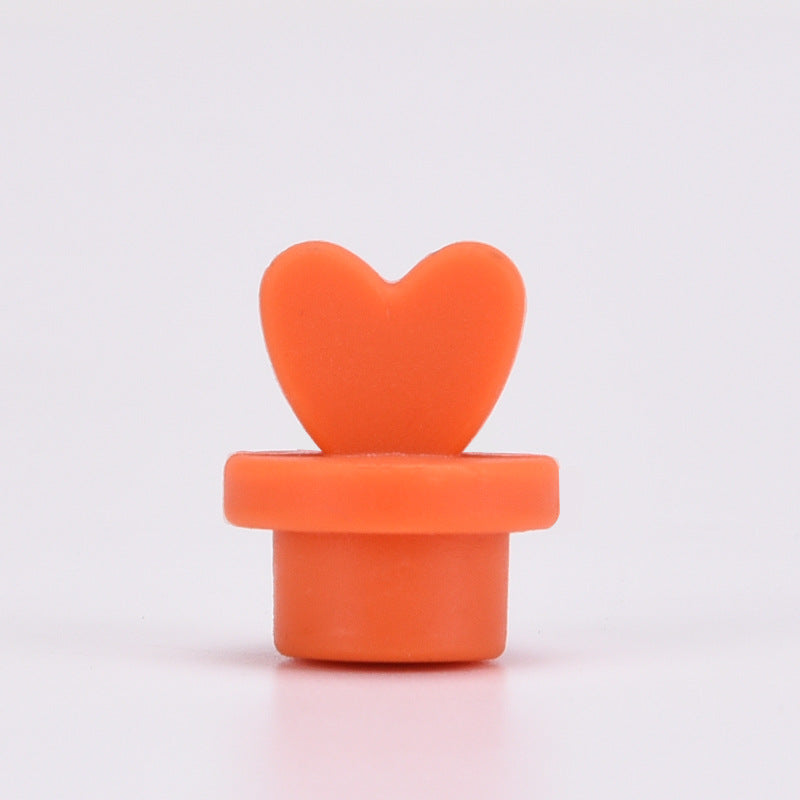 Wholesale Silicone Love Straw Cup Decorative Love Seal Plug